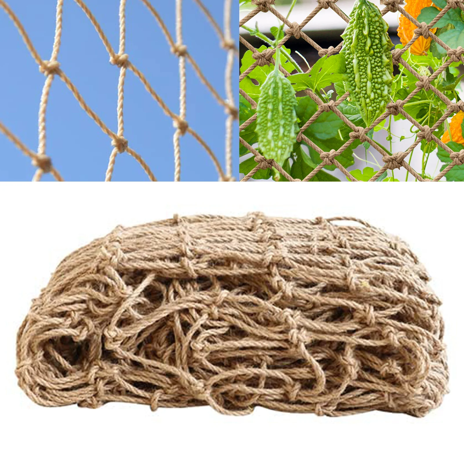 Plant Support Trellis Netting Climbing - Bitki Destek Netleştirme Doğal Jüt Halat