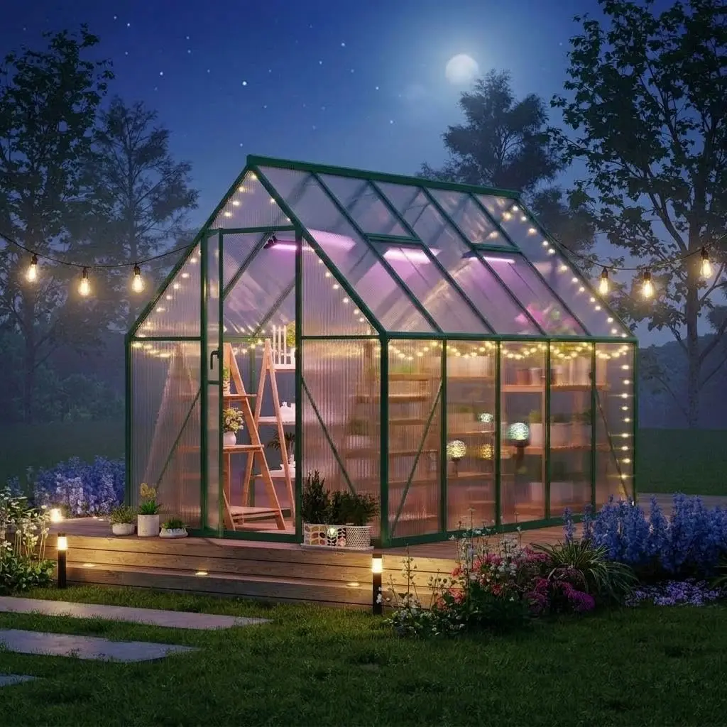 Polycarbonate Greenhouse Aluminum Frame - 6x9 ft Polikarbon Sera, Ağır Hizmet