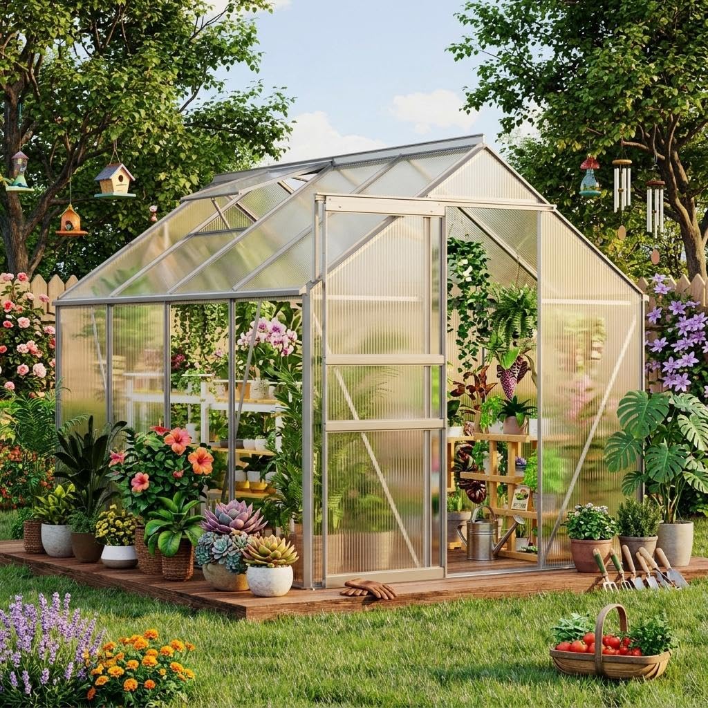 Polycarbonate Greenhouse Aluminum Frame - 6 x 8 ft Polikarbonat Sera