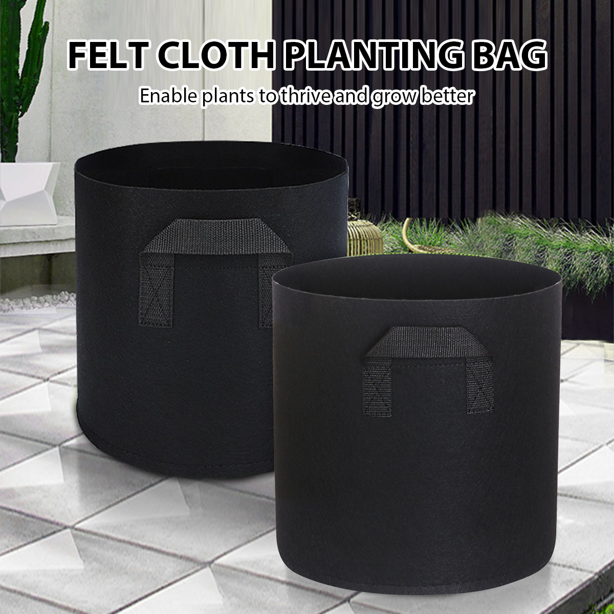 Plant Nursery Grow Bags Fabric 5 Gallon - 5 adet keçe büyümek çanta 5/10/15