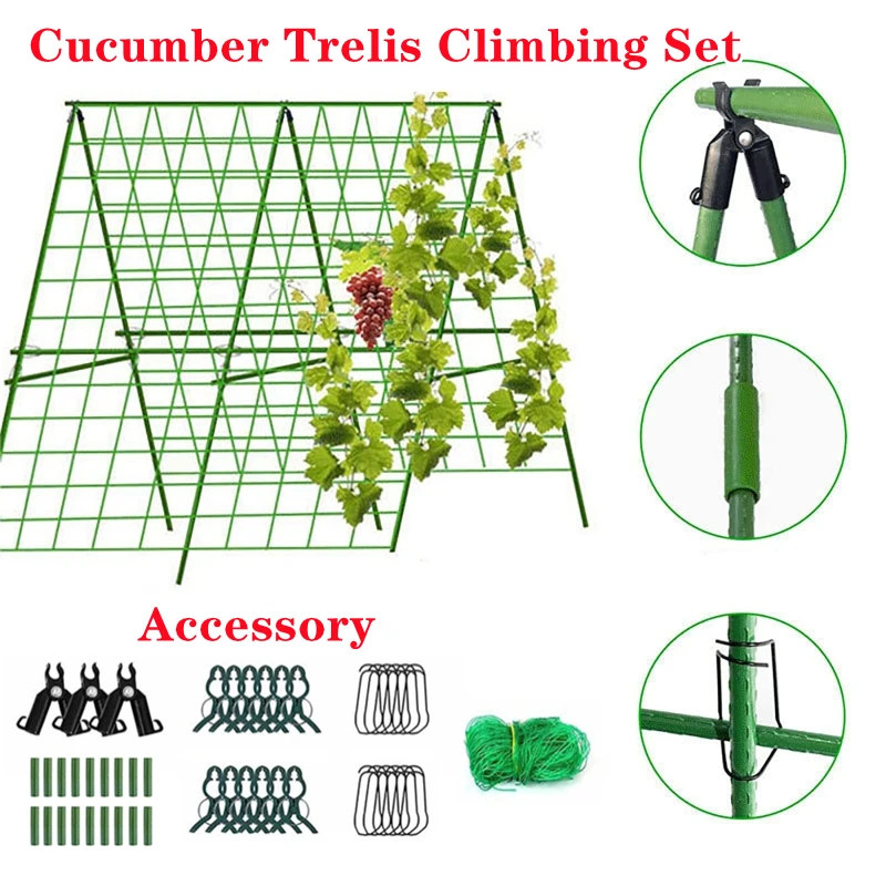 Plant Support Trellis Netting Climbing - Salatalık Kafes Seti A-Frame Bahçe Sebze