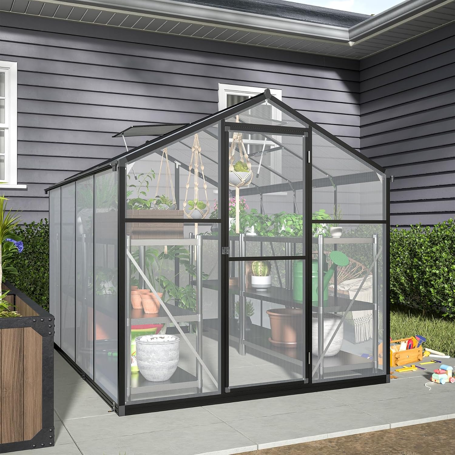 Kapalı Sera, UV Kaplamalı Poli - Polycarbonate Greenhouse Aluminum Frame incelemesi ve fiyatı