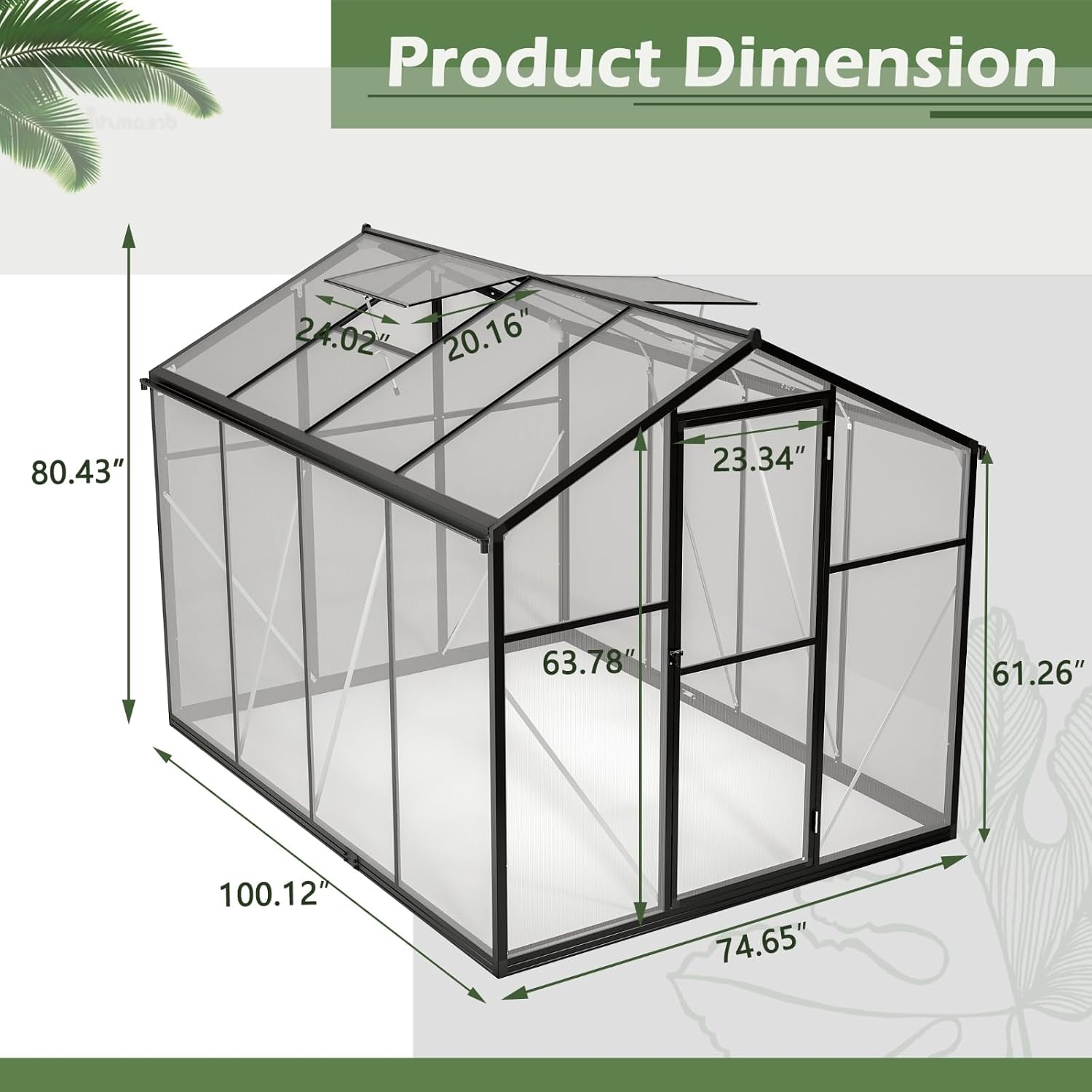 Kapalı Sera, UV Kaplamalı Poli - Polycarbonate Greenhouse Aluminum Frame incelemesi ve fiyatı