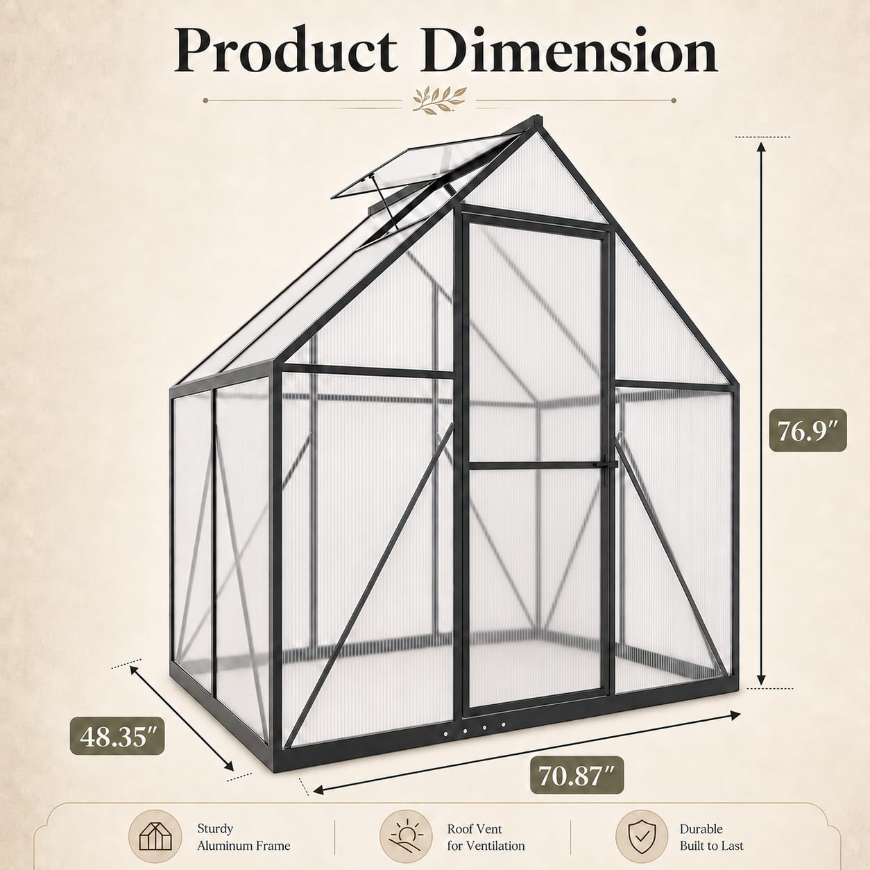 6x4 FT Küçük Polikarbon Sera,  - Polycarbonate Greenhouse Aluminum Frame incelemesi ve fiyatı