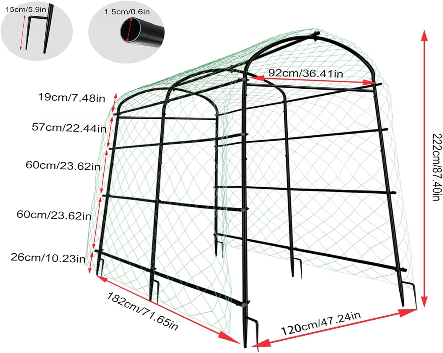 87 İnç Metal Bahçe Kafes Arkı, - Plant Support Trellis Netting Climbing incelemesi ve fiyatı