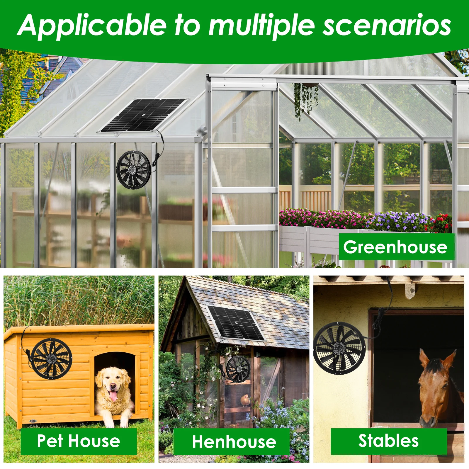 100W Güneş Paneli Fan Kiti Su  - Greenhouse Circulation Fan Waterproof incelemesi ve fiyatı