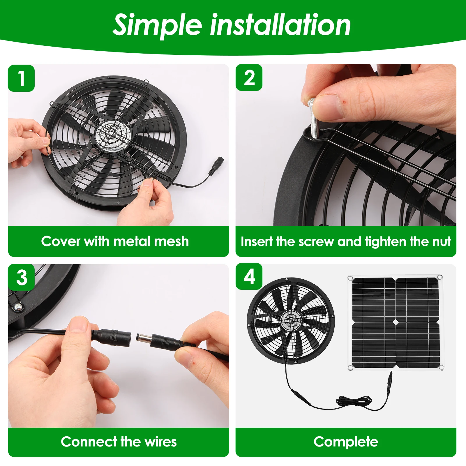 100W Güneş Paneli Fan Kiti Su  - Greenhouse Circulation Fan Waterproof incelemesi ve fiyatı