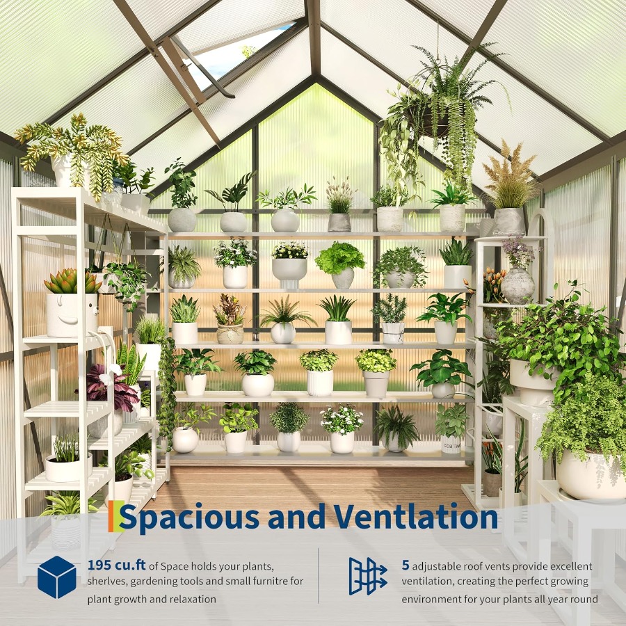 6x6 Ft Paslanmaya Dayanıklı Al - Polycarbonate Greenhouse Aluminum Frame incelemesi ve fiyatı