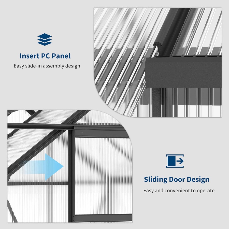 6x6 Ft Paslanmaya Dayanıklı Al - Polycarbonate Greenhouse Aluminum Frame incelemesi ve fiyatı