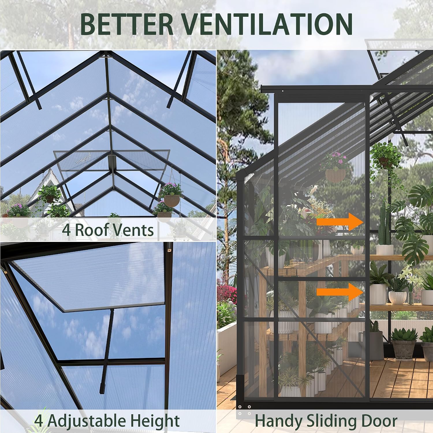 Polikarbonat Seralar, 8x16 FT  - Polycarbonate Greenhouse Aluminum Frame incelemesi ve fiyatı