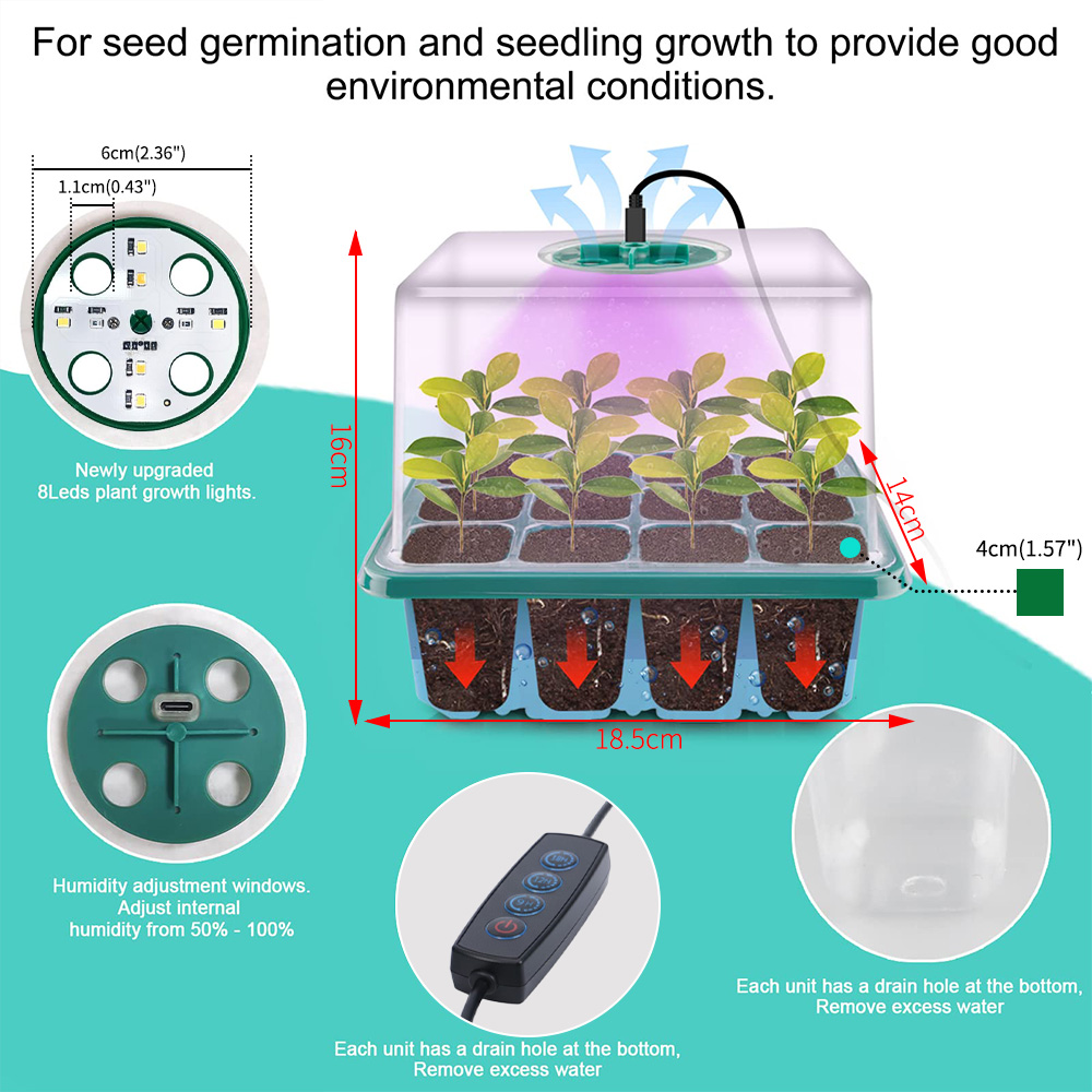Tam Spektrumlu LED Yetiştirme  - Seed Starter Tray Kit With Grow Light incelemesi ve fiyatı