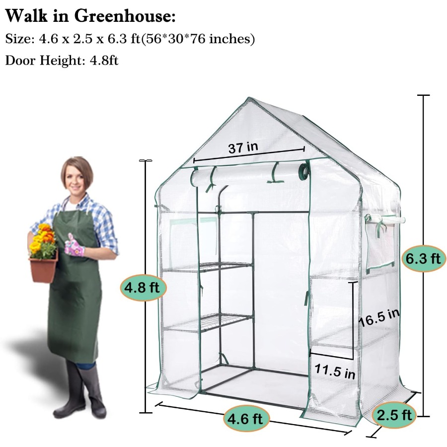 56x30x76 boyutlarında, taşınab - Mini Walk In Greenhouse 3 Tier Shelves incelemesi ve fiyatı