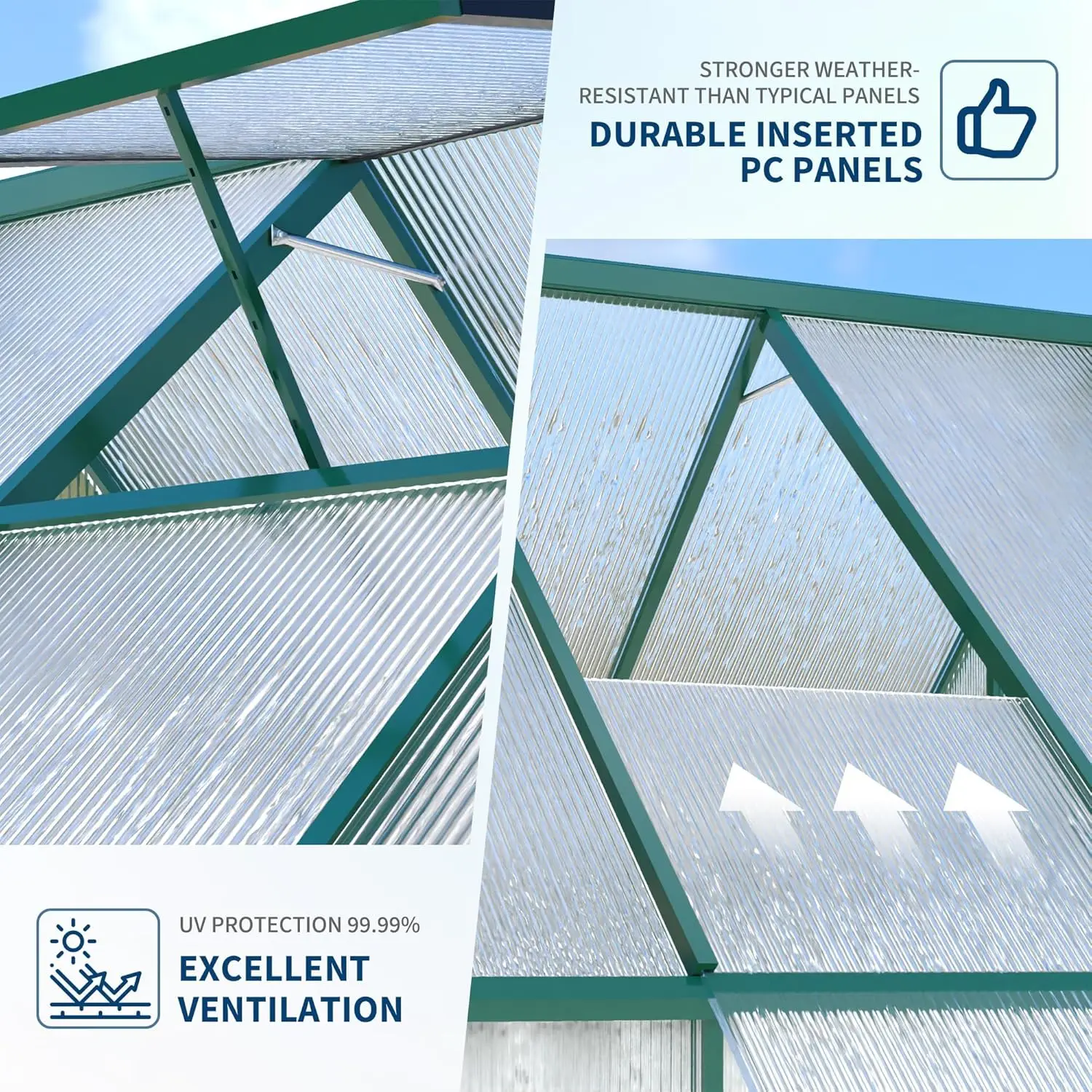 6x9 ft Polikarbon Sera, Ağır H - Polycarbonate Greenhouse Aluminum Frame incelemesi ve fiyatı