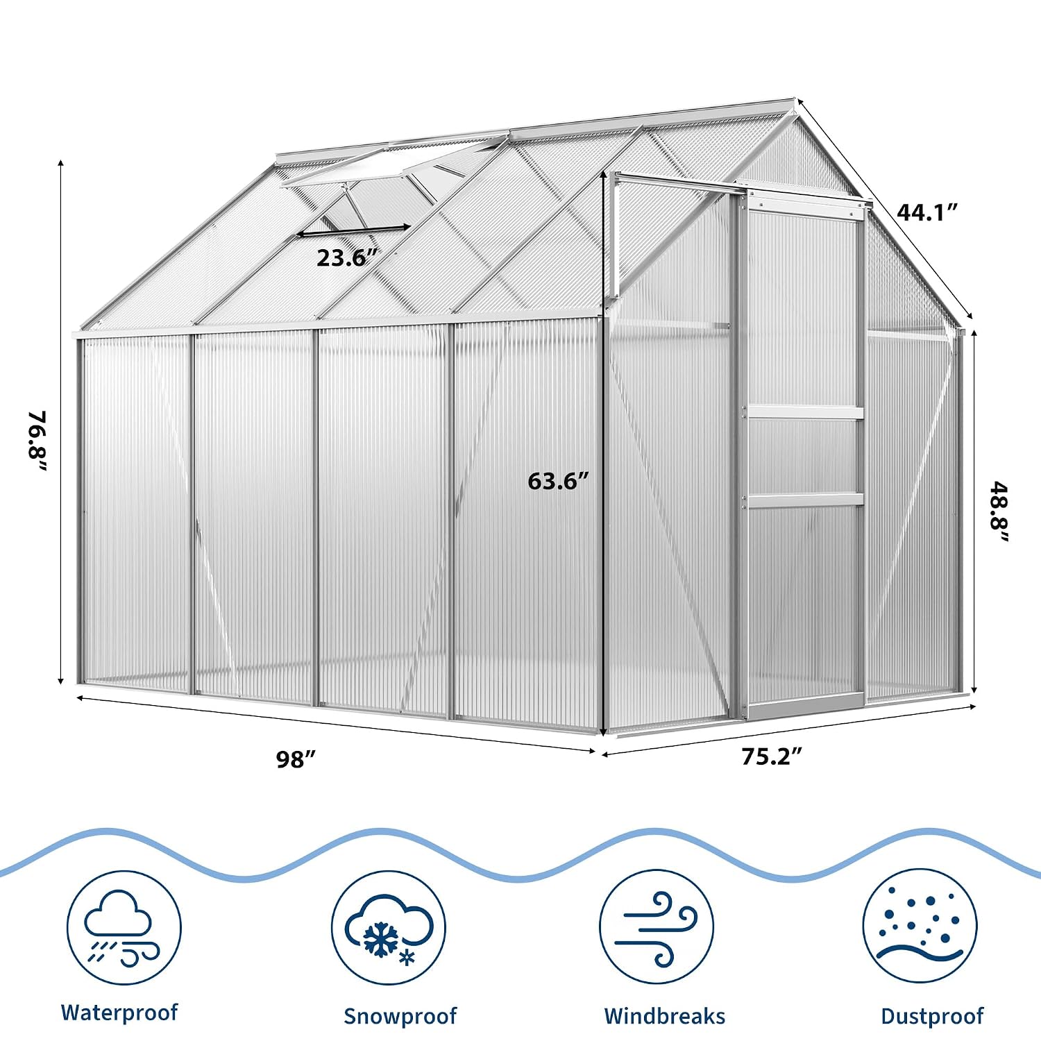 6 x 8 ft Polikarbonat Sera Kit - Polycarbonate Greenhouse Aluminum Frame incelemesi ve fiyatı