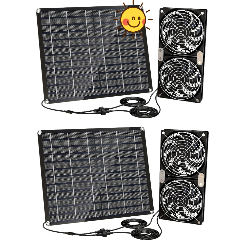 2 adet güneş enerjili fan, iç  - Greenhouse Circulation Fan Waterproof incelemesi ve fiyatı