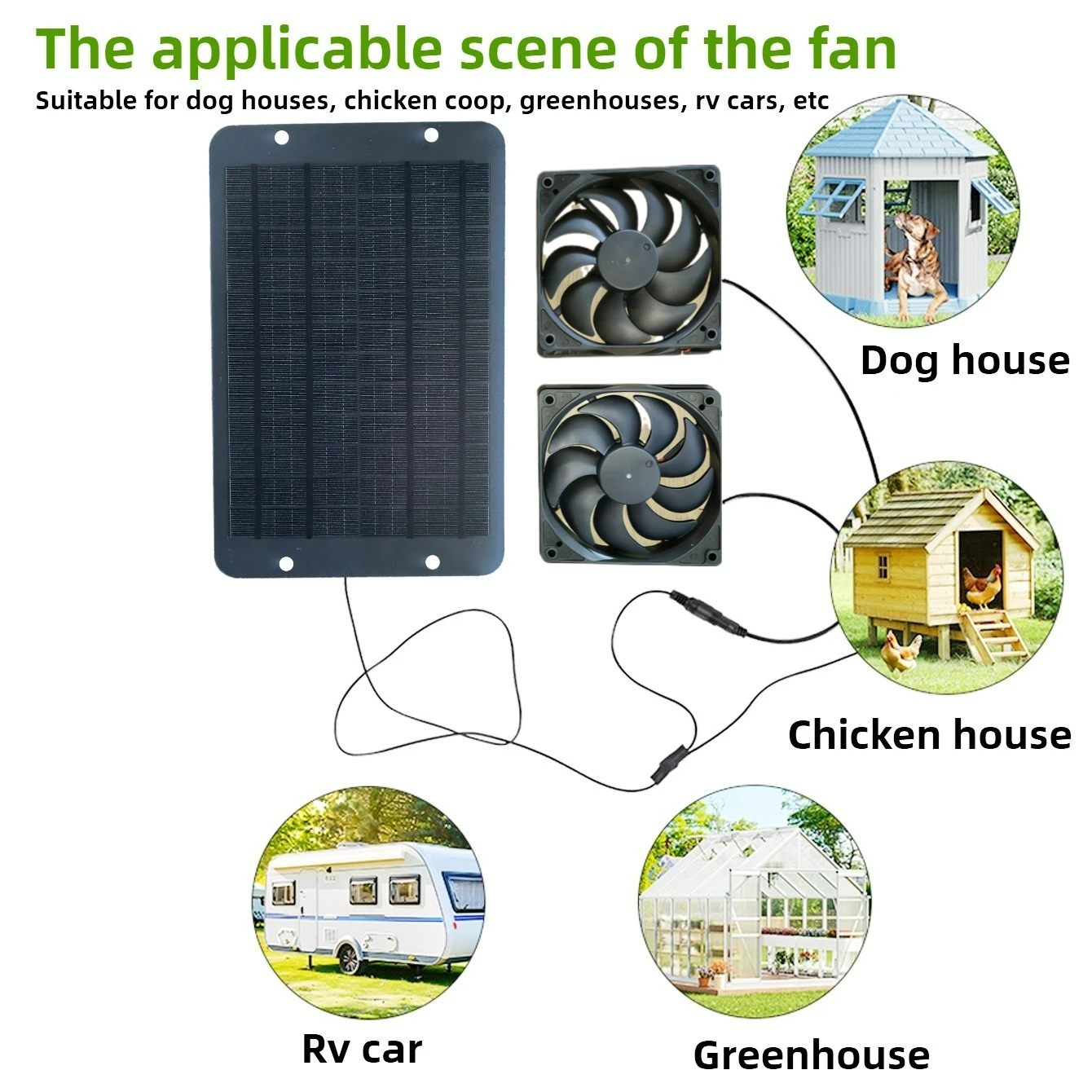 Güneş Enerjili Çift Fanlı Soğu - Greenhouse Circulation Fan Waterproof incelemesi ve fiyatı