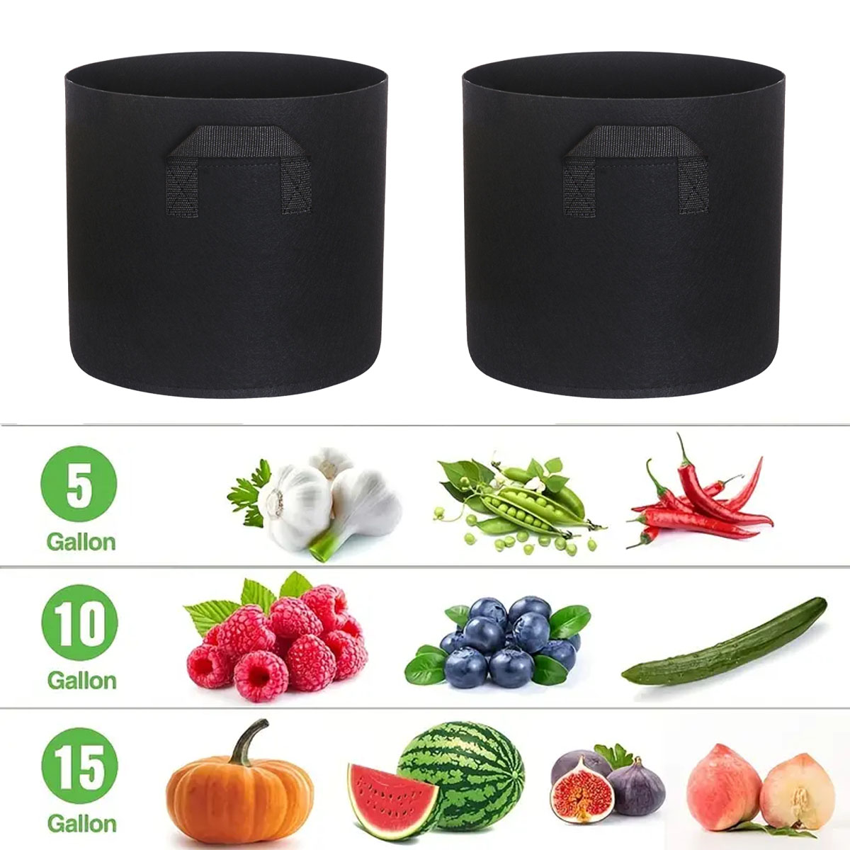 5 adet keçe büyümek çanta 5/10 - Plant Nursery Grow Bags Fabric 5 Gallon incelemesi ve fiyatı