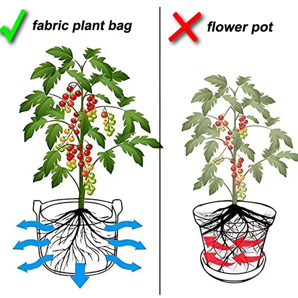 5 adet keçe büyümek çanta 5/10 - Plant Nursery Grow Bags Fabric 5 Gallon incelemesi ve fiyatı