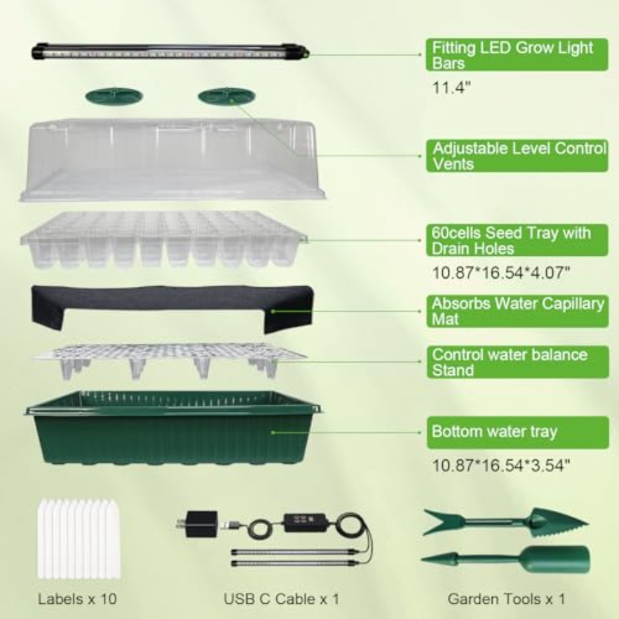Büyütme Işığıyla Birlikte Tohu - Seed Starter Tray Kit With Grow Light incelemesi ve fiyatı