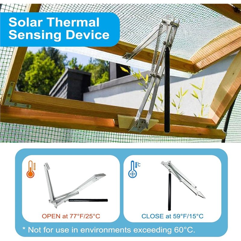 WORTHOWN-Güneş Enerjili Otomat - Automatic Greenhouse Roof Vent Opener Solar incelemesi ve fiyatı