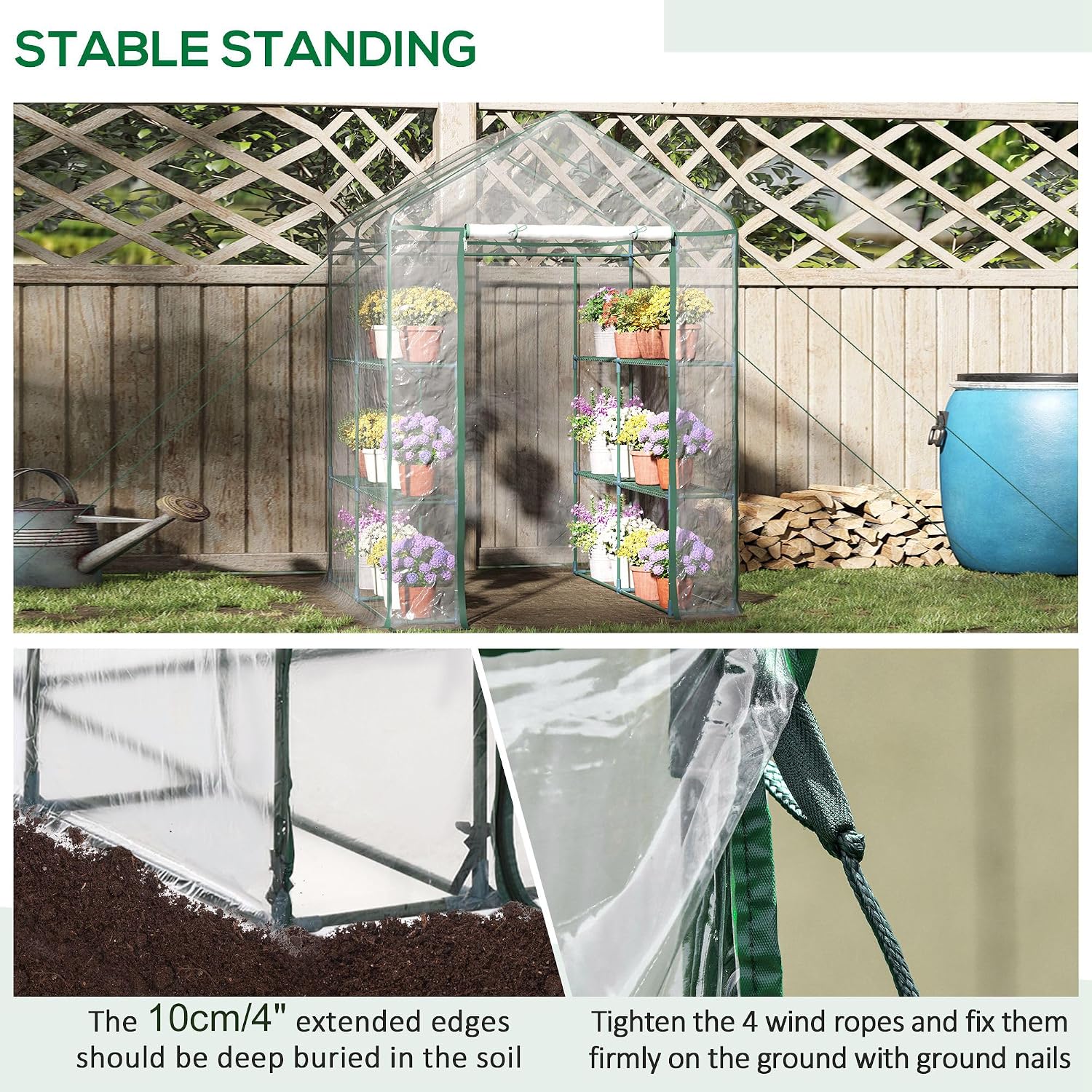 3 Katlı Raflı, Şeffaf Mini Ser - Mini Walk In Greenhouse 3 Tier Shelves incelemesi ve fiyatı