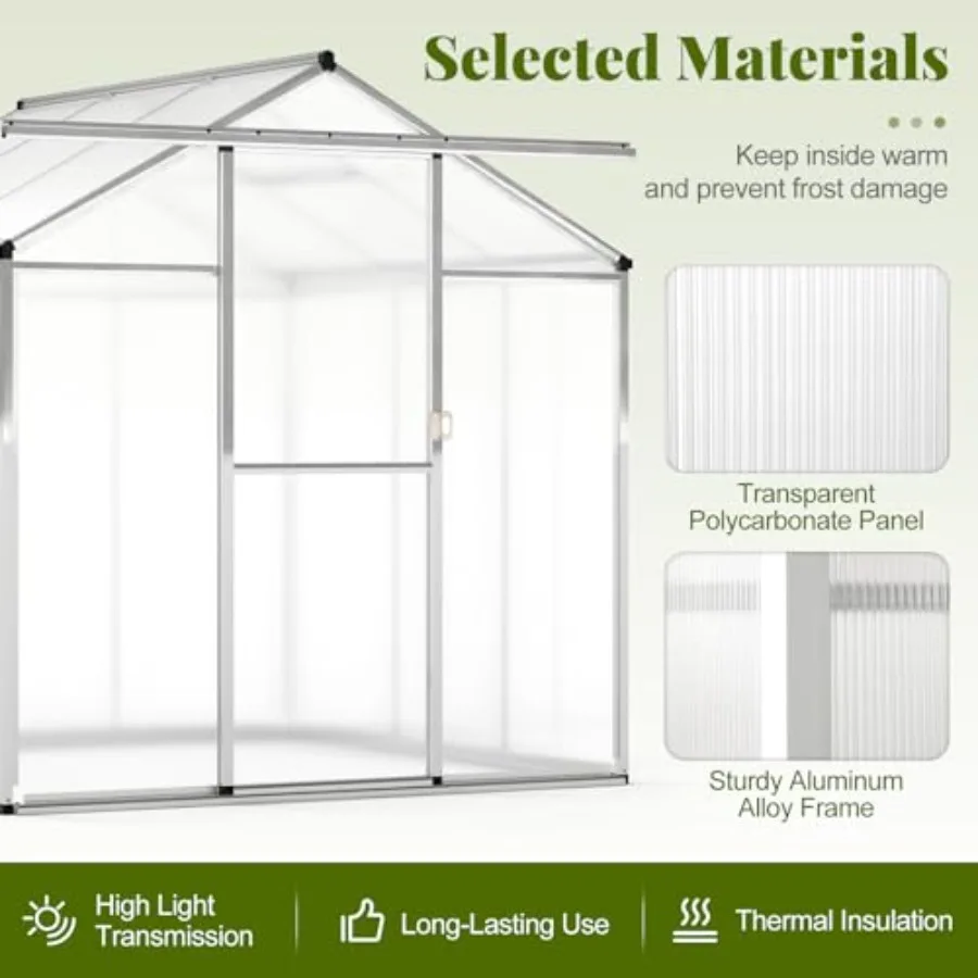 Dış mekan bahçesi, arka bahçe, - Polycarbonate Greenhouse Aluminum Frame incelemesi ve fiyatı