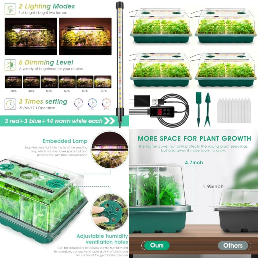 Büyüme Işığıyla Donatılmış Toh - Seed Starter Tray Kit With Grow Light incelemesi ve fiyatı