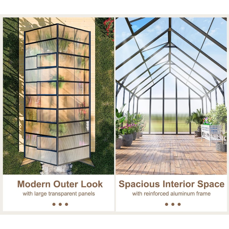 Dış Mekan Kullanımı İçin 20x10 - Polycarbonate Greenhouse Aluminum Frame incelemesi ve fiyatı
