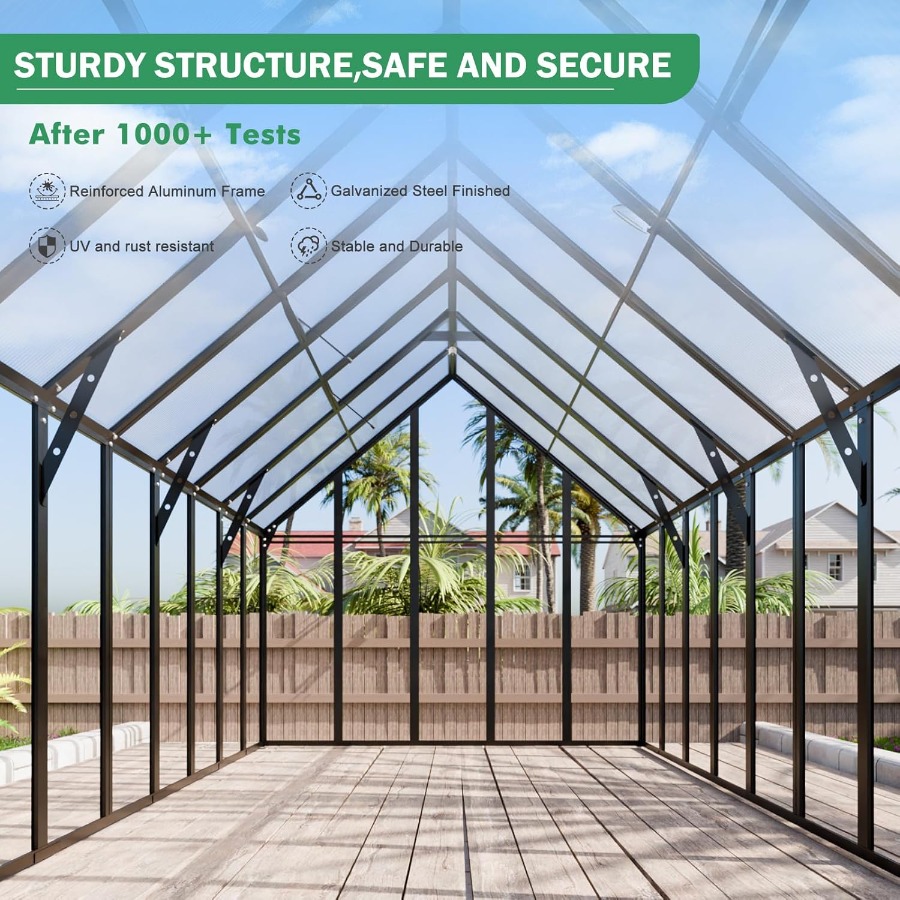 Dış Mekan Kullanımı İçin 20x10 - Polycarbonate Greenhouse Aluminum Frame incelemesi ve fiyatı