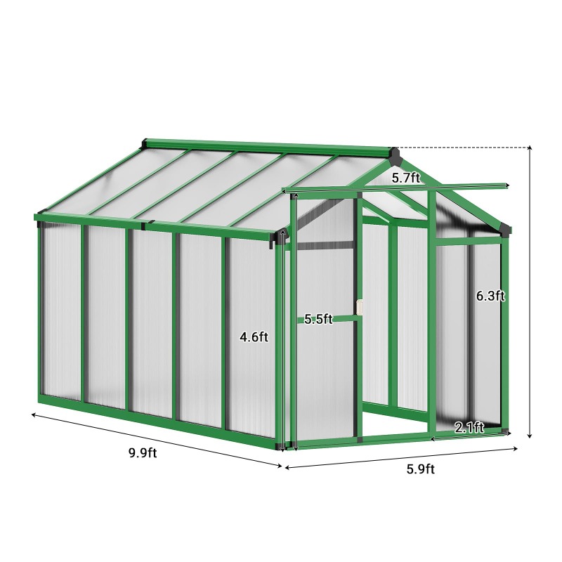 Dört Mevsim Kullanıma Uygun, D - Polycarbonate Greenhouse Aluminum Frame incelemesi ve fiyatı