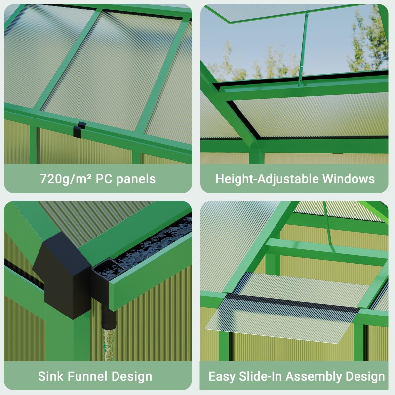Dört Mevsim Kullanıma Uygun, D - Polycarbonate Greenhouse Aluminum Frame incelemesi ve fiyatı